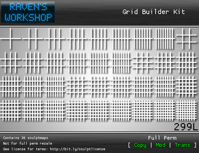 Second Life Marketplace - [RW] Grid Builder Kit [ Full Perm ]